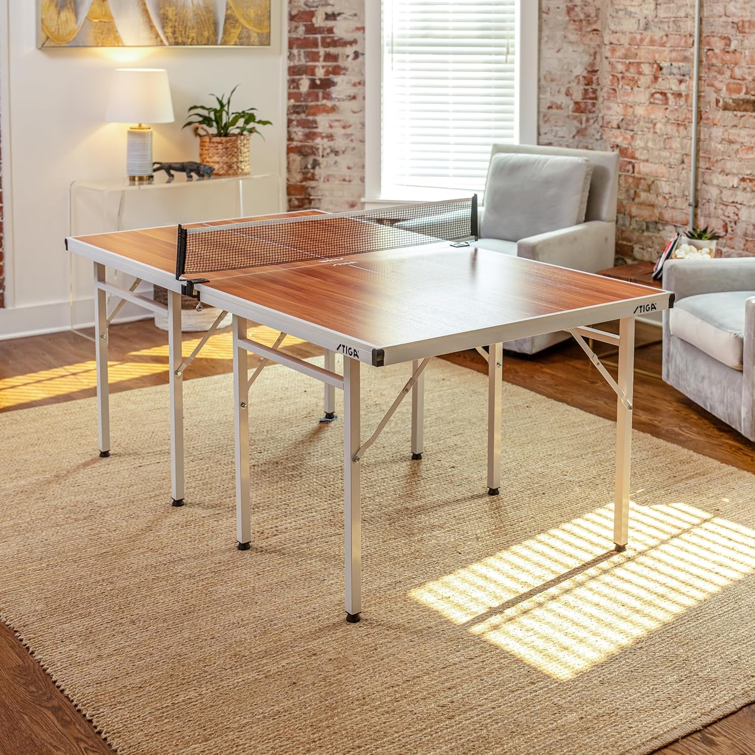 Space Saver - Compact Ping Pong Table - Separate Table Halves - Regulation Height - No Assembly Required