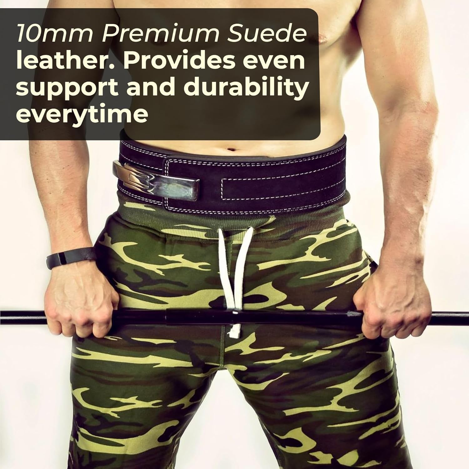 Flexz Fitness Lever Weight Lifting Belt Leather - 10MM 13MM Powerlifting Gym Belts for Men & Women - Lower Back Support for Weightlifting Deadlifts Squats Heavy Duty IPF Bodybuilding