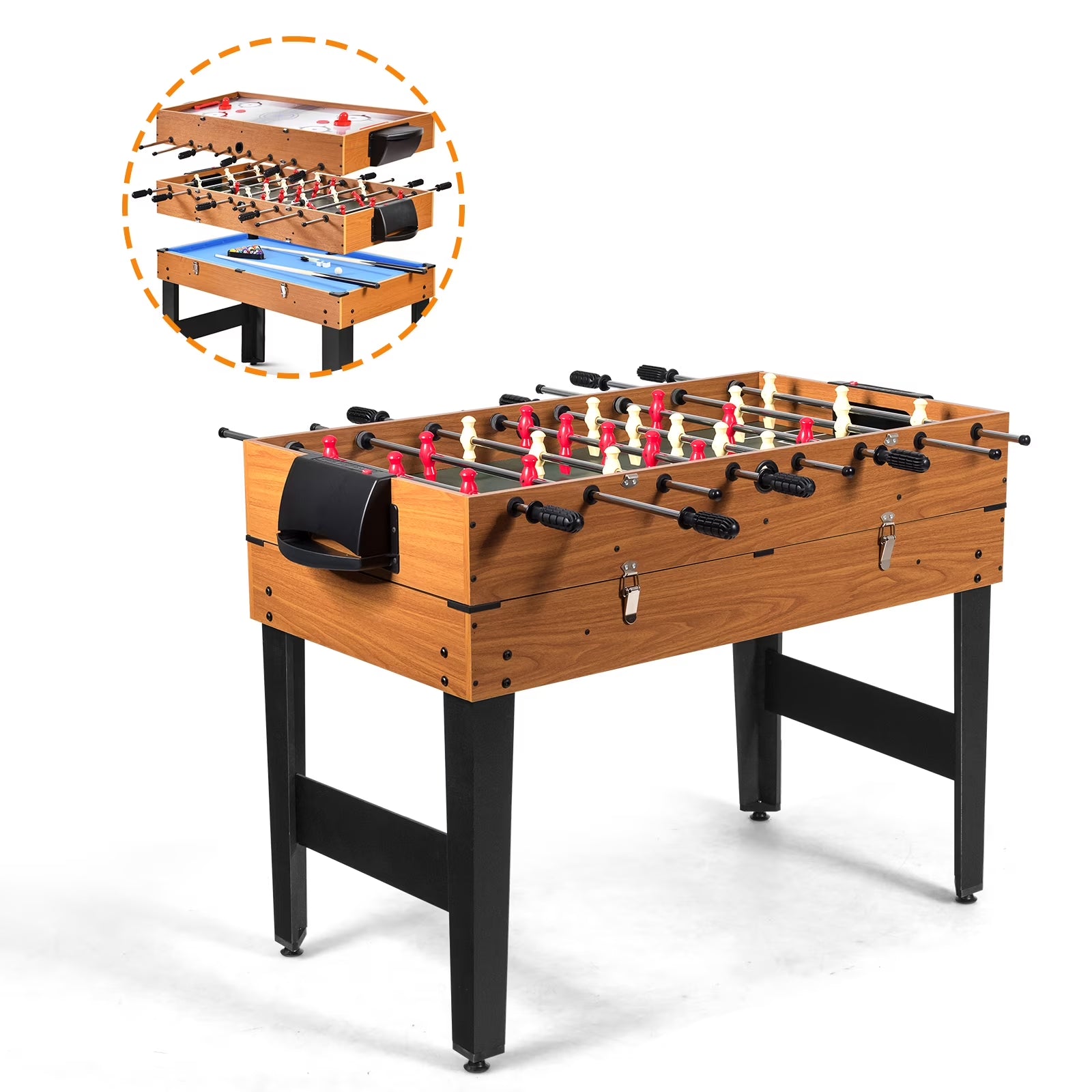 3-In-1 Multifunctional Game Table Soccer Billiard Slide Hockey