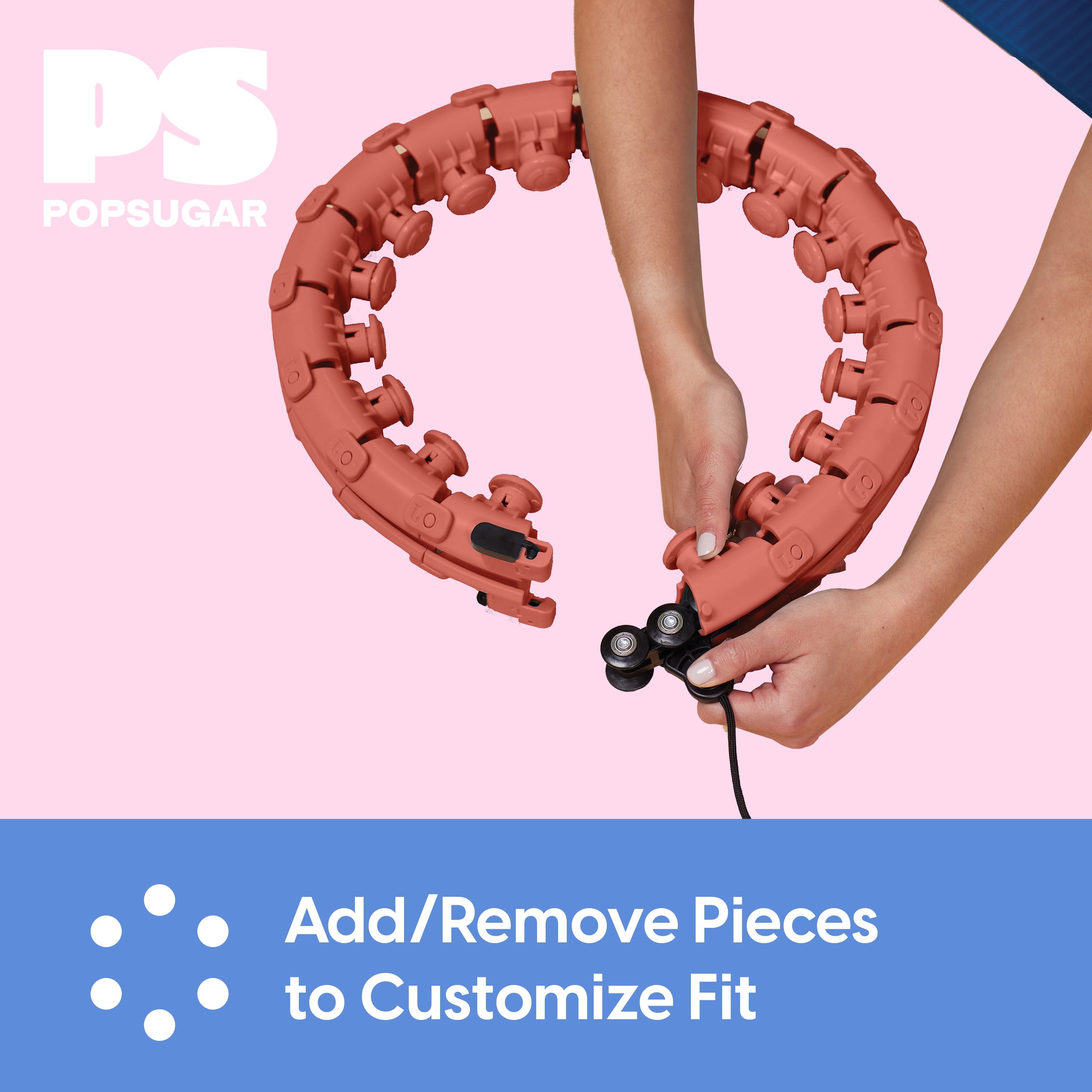 Adjustable Weighted Fitness Hoop, Coral