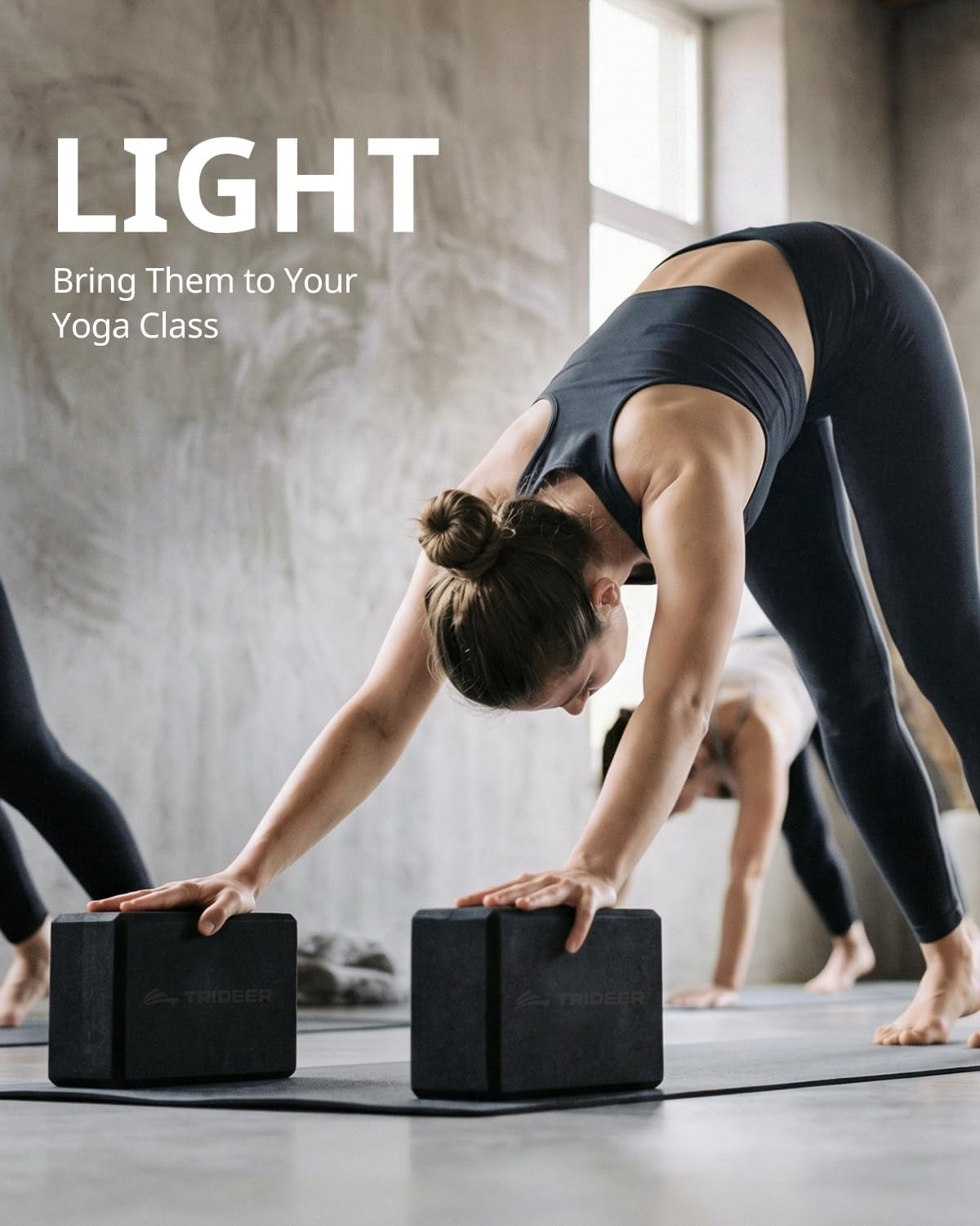 Yoga Blocks 2 Pack, Soft Non-Slip Foam Blocks with Beveled Edges for Alignment and Stretching in Yoga, Pilates, and Dance - Supportive, Lightweight, Odor Resistant, Latex-Free