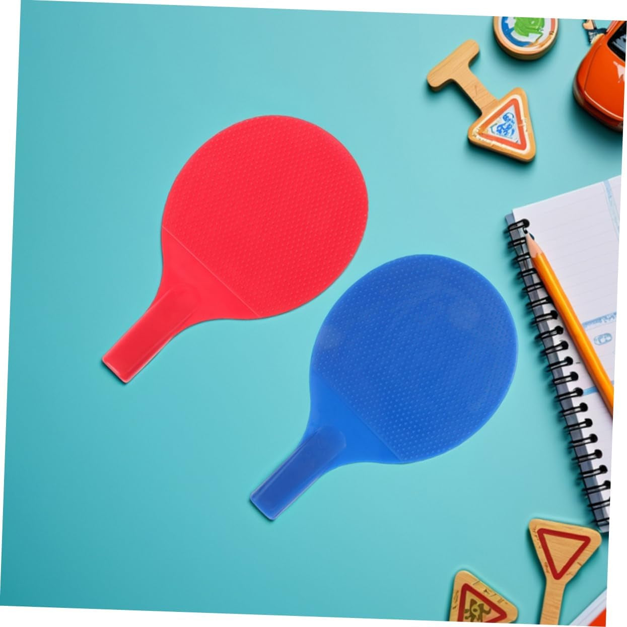 Table Tennis Rackets Blank 8Pcs Kids Pong Paddles Set with Net for Practice